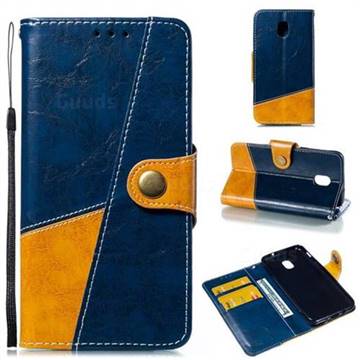 Retro Magnetic Stitching Wallet Flip Cover for Samsung Galaxy J3 (2018) - Blue