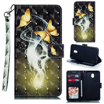 Dream Butterfly 3D Painted Leather Phone Wallet Case for Samsung Galaxy J3 (2018)