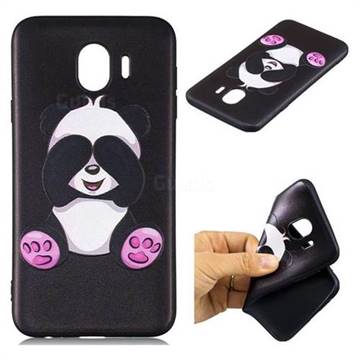 Lovely Panda 3D Embossed Relief Black Soft Back Cover for Samsung Galaxy J4 (2018) SM-J400F