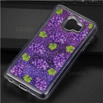 Purple Grape Glassy Glitter Quicksand Dynamic Liquid Soft Phone Case for Samsung Galaxy J4 (2018) SM-J400F