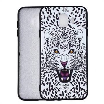 Snow Leopard 3D Embossed Relief Black Soft Back Cover for Samsung Galaxy J4 (2018) SM-J400F