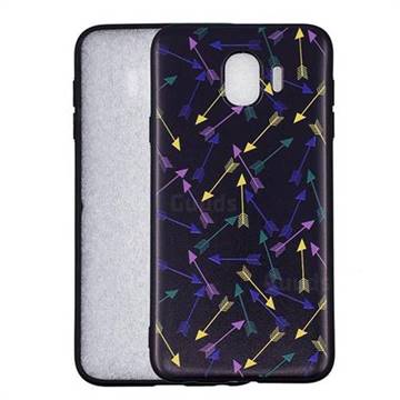 Colorful Arrows 3D Embossed Relief Black Soft Back Cover for Samsung Galaxy J4 (2018) SM-J400F