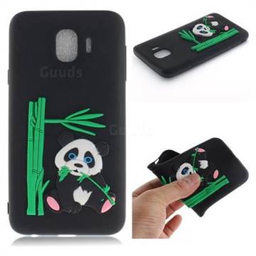 Panda Eating Bamboo Soft 3D Silicone Case for Samsung Galaxy J4 (2018) SM-J400F - Black