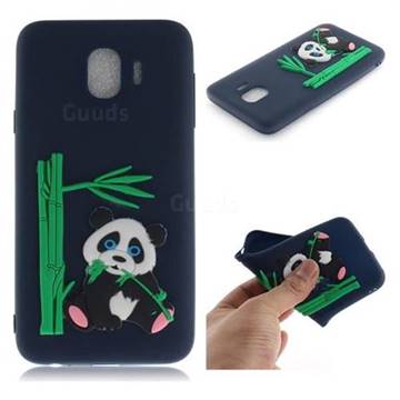 Panda Eating Bamboo Soft 3D Silicone Case for Samsung Galaxy J4 (2018) SM-J400F - Dark Blue