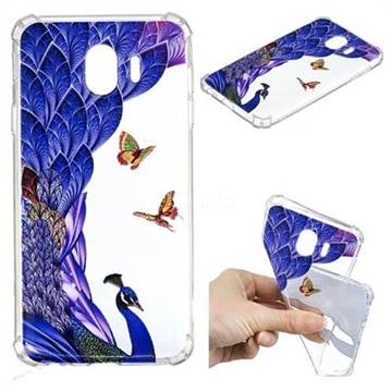 Peacock Butterfly Anti-fall Clear Varnish Soft TPU Back Cover for Samsung Galaxy J4 (2018) SM-J400F