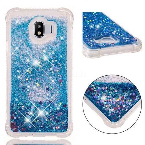 Dynamic Liquid Glitter Sand Quicksand TPU Case for Samsung Galaxy J4 (2018) SM-J400F - Blue Love Heart