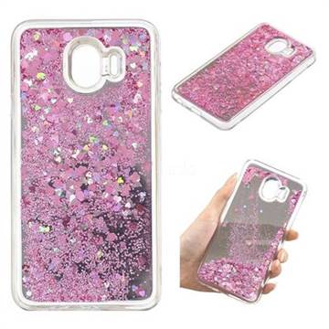 Glitter Sand Mirror Quicksand Dynamic Liquid Star TPU Case for Samsung Galaxy J4 (2018) SM-J400F - Cherry Pink