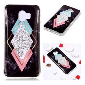 Black Diamond Soft TPU Marble Pattern Phone Case for Samsung Galaxy J4 (2018) SM-J400F