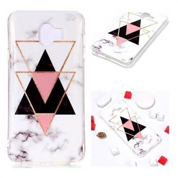 Inverted Triangle Black Soft TPU Marble Pattern Phone Case for Samsung Galaxy J4 (2018) SM-J400F