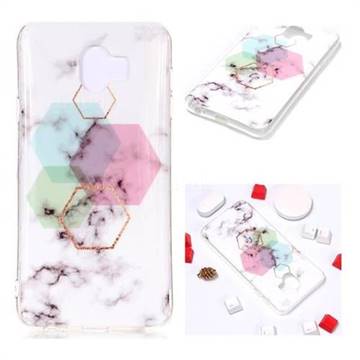 Hexagonal Soft TPU Marble Pattern Phone Case for Samsung Galaxy J4 (2018) SM-J400F