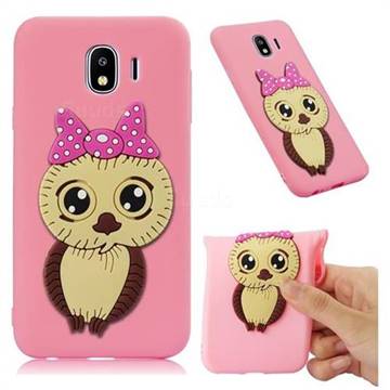 Bowknot Girl Owl Soft 3D Silicone Case for Samsung Galaxy J4 (2018) SM-J400F - Pink
