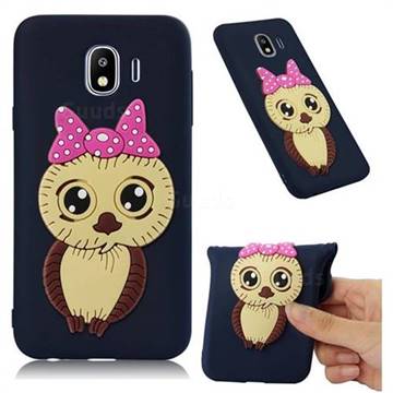 Bowknot Girl Owl Soft 3D Silicone Case for Samsung Galaxy J4 (2018) SM-J400F - Navy