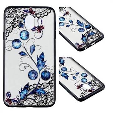 Butterfly Lace Diamond Flower Soft TPU Back Cover for Samsung Galaxy J4 (2018) SM-J400F