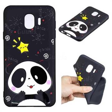 Cute Bear 3D Embossed Relief Black TPU Cell Phone Back Cover for Samsung Galaxy J4 (2018) SM-J400F