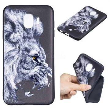 Lion 3D Embossed Relief Black TPU Cell Phone Back Cover for Samsung Galaxy J4 (2018) SM-J400F