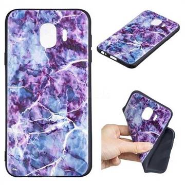 Marble 3D Embossed Relief Black TPU Cell Phone Back Cover for Samsung Galaxy J4 (2018) SM-J400F
