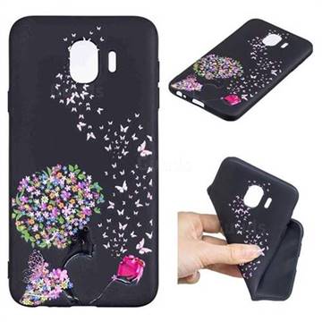Corolla Girl 3D Embossed Relief Black TPU Cell Phone Back Cover for Samsung Galaxy J4 (2018) SM-J400F