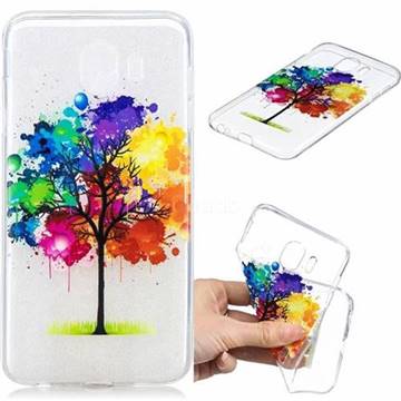 Oil Painting Tree Clear Varnish Soft Phone Back Cover for Samsung Galaxy J4 (2018) SM-J400F