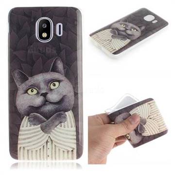 Cat Embrace IMD Soft TPU Cell Phone Back Cover for Samsung Galaxy J4 (2018) SM-J400F