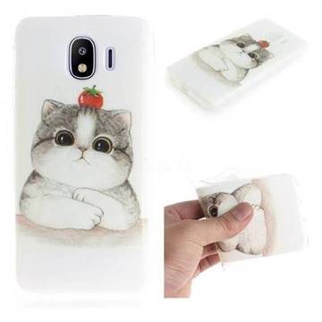 Cute Tomato Cat IMD Soft TPU Cell Phone Back Cover for Samsung Galaxy J4 (2018) SM-J400F