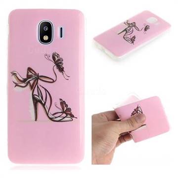 Butterfly High Heels IMD Soft TPU Cell Phone Back Cover for Samsung Galaxy J4 (2018) SM-J400F