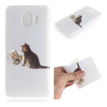 Cat and Tiger IMD Soft TPU Cell Phone Back Cover for Samsung Galaxy J4 (2018) SM-J400F