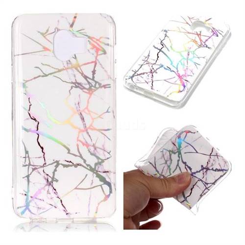 Color White Marble Pattern Bright Color Laser Soft TPU Case for Samsung Galaxy J4 (2018) SM-J400F