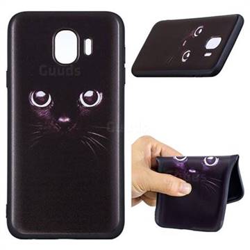 Black Cat Eyes 3D Embossed Relief Black Soft Phone Back Cover for Samsung Galaxy J4 (2018) SM-J400F