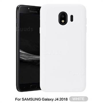 Howmak Slim Liquid Silicone Rubber Shockproof Phone Case Cover for Samsung Galaxy J4 (2018) SM-J400F - White