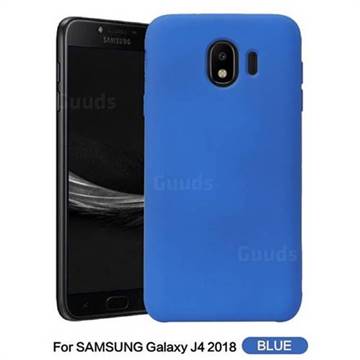 Howmak Slim Liquid Silicone Rubber Shockproof Phone Case Cover for Samsung Galaxy J4 (2018) SM-J400F - Sky Blue