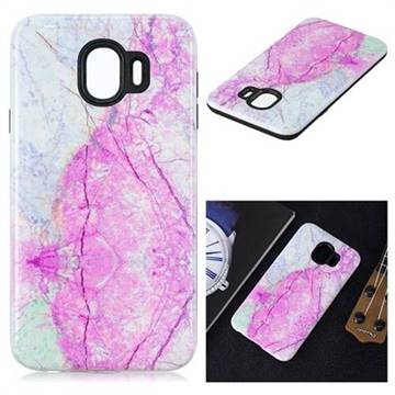 Pink Marble Pattern 2 in 1 PC + TPU Glossy Embossed Back Cover for Samsung Galaxy J4 (2018) SM-J400F