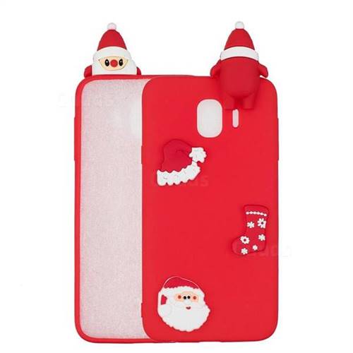 Red Santa Claus Christmas Xmax Soft 3D Silicone Case for Samsung Galaxy J4 (2018) SM-J400F