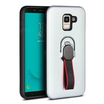 Raytheon Multi-function Ribbon Stand Back Cover for Samsung Galaxy J4 (2018) SM-J400F - Silver