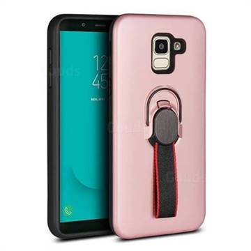 Raytheon Multi-function Ribbon Stand Back Cover for Samsung Galaxy J4 (2018) SM-J400F - Rose Gold