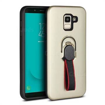 Raytheon Multi-function Ribbon Stand Back Cover for Samsung Galaxy J4 (2018) SM-J400F - Golden