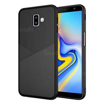 Litchi Texture Breathable Anti-fall Silicone Soft Phone Case for Samsung Galaxy J4 (2018) SM-J400F - Black
