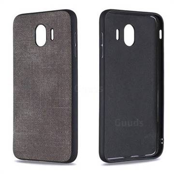 Canvas Cloth Coated Soft Phone Cover for Samsung Galaxy J4 (2018) SM-J400F - Dark Gray