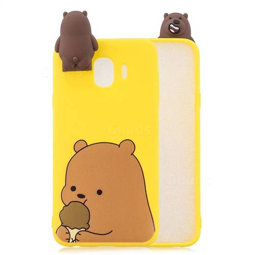 Brown Bear Soft 3D Climbing Doll Stand Soft Case for Samsung Galaxy J4 (2018) SM-J400F