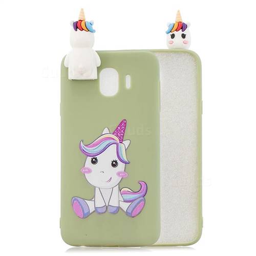 Cute Unicorn Soft 3D Climbing Doll Stand Soft Case for Samsung Galaxy J4 (2018) SM-J400F