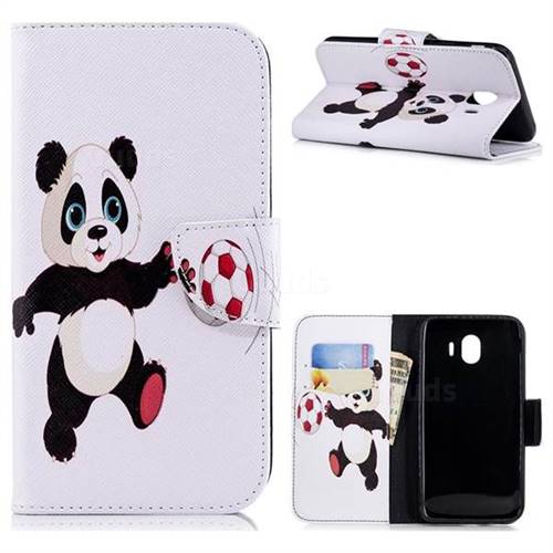 Football Panda Leather Wallet Case for Samsung Galaxy J4 (2018) SM-J400F