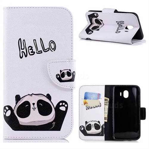 Hello Panda Leather Wallet Case for Samsung Galaxy J4 (2018) SM-J400F
