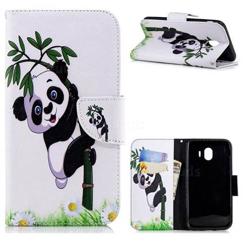 Bamboo Panda Leather Wallet Case for Samsung Galaxy J4 (2018) SM-J400F