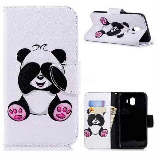Lovely Panda Leather Wallet Case for Samsung Galaxy J4 (2018) SM-J400F