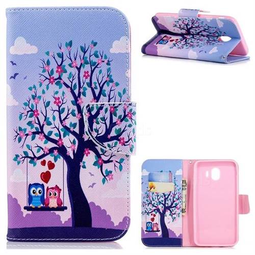 Tree and Owls Leather Wallet Case for Samsung Galaxy J4 (2018) SM-J400F