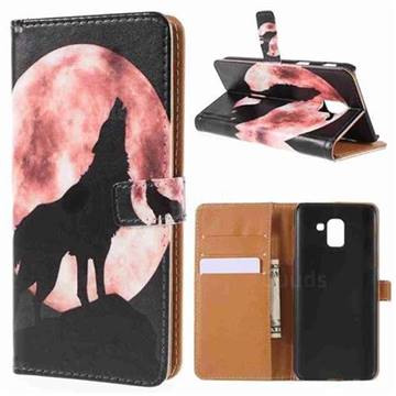 Moon Wolf Leather Wallet Case for Samsung Galaxy J4 (2018) SM-J400F