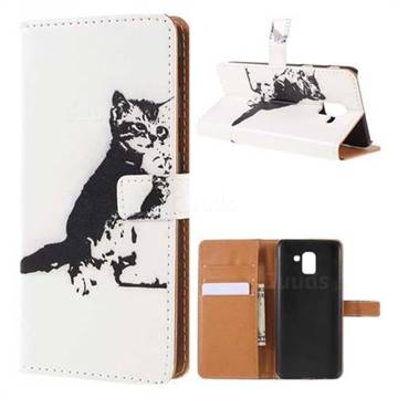 Cute Cat Leather Wallet Case for Samsung Galaxy J4 (2018) SM-J400F