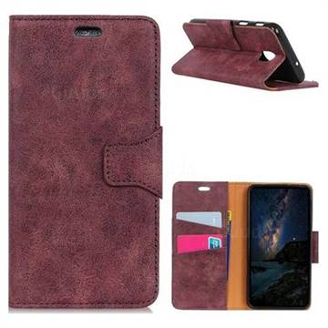 MURREN Luxury Retro Classic PU Leather Wallet Phone Case for Samsung Galaxy J4 (2018) SM-J400F - Purple