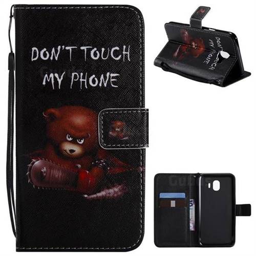 Angry Bear PU Leather Wallet Case for Samsung Galaxy J4 (2018) SM-J400F