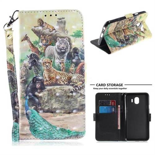 Beast Zoo 3D Painted Leather Wallet Phone Case for Samsung Galaxy J4 (2018) SM-J400F