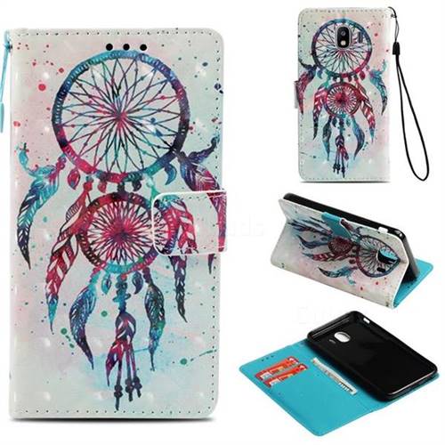 ColorDrops Wind Chimes 3D Painted Leather Wallet Case for Samsung Galaxy J4 (2018) SM-J400F
